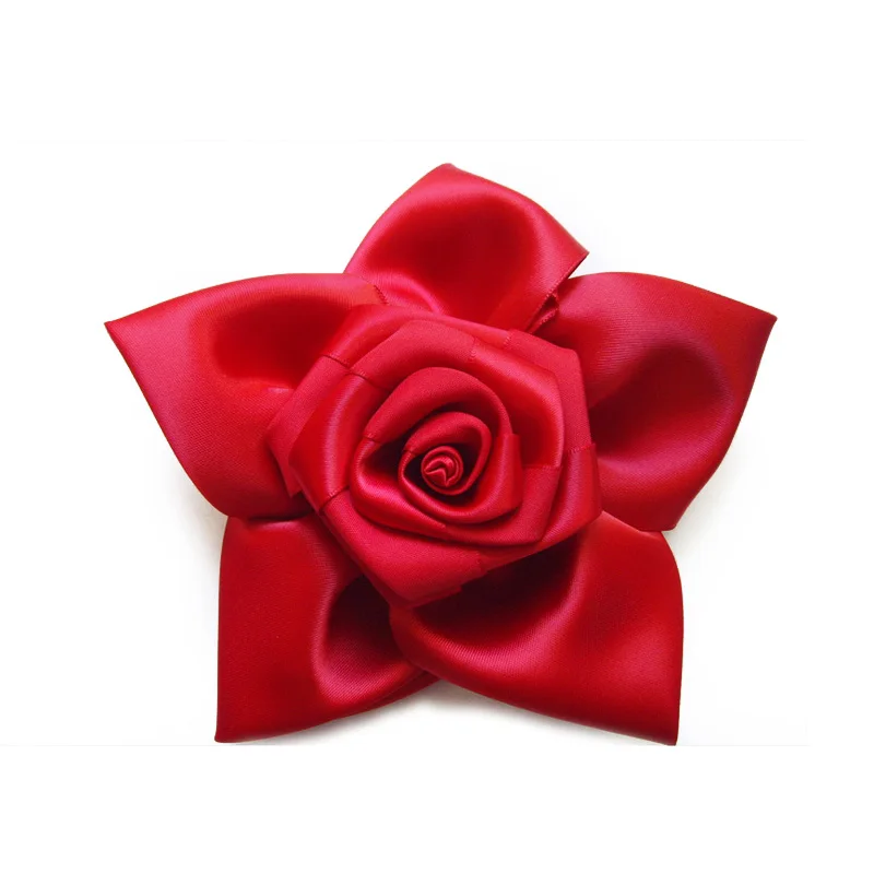 Wholesale Red Satin Ribbon Flowers Ribbon Bow For Girl Hair Decorative