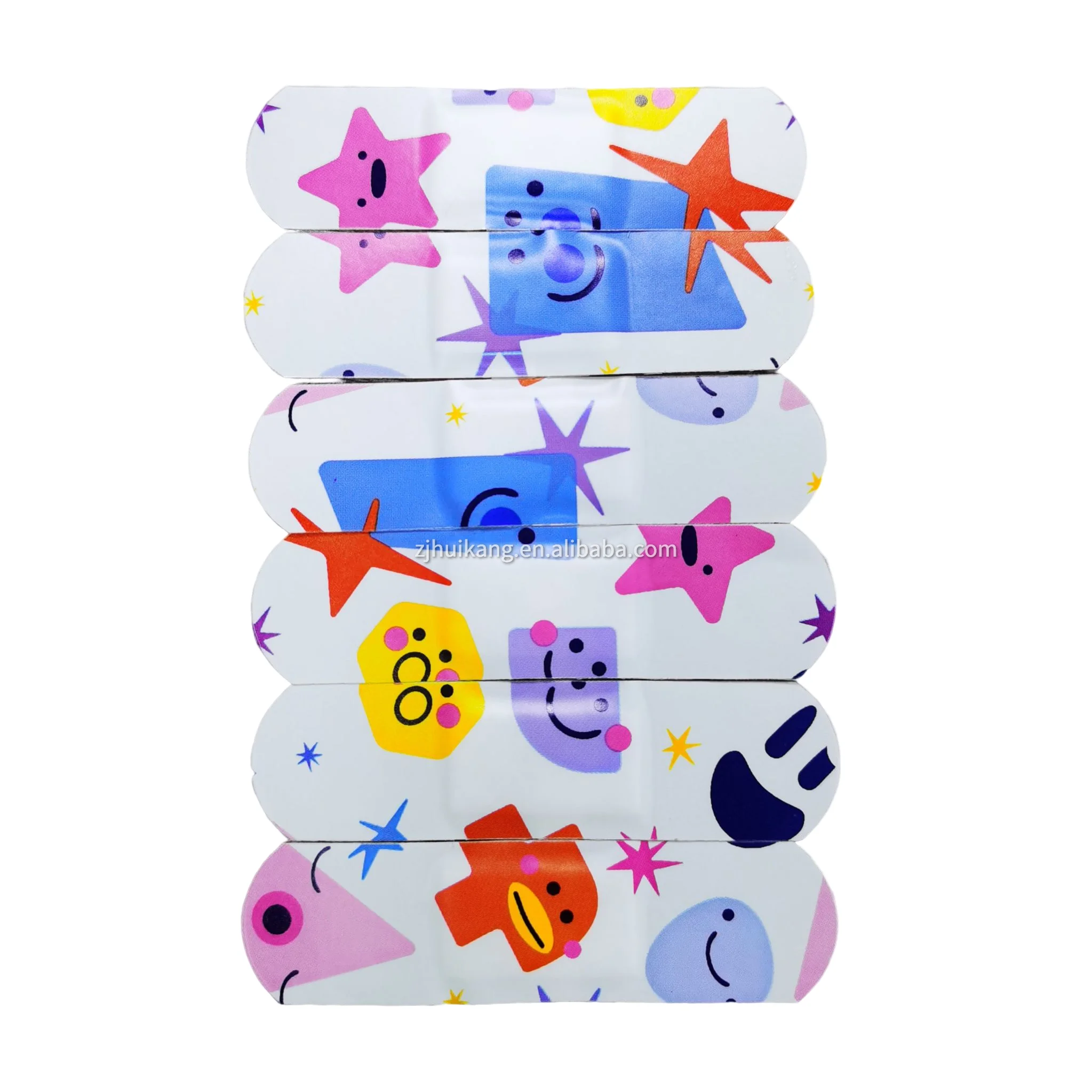 Custom PE Smile Face Lovely Cute Cartoon Waterproof Adhesive Bandage Plaster OEM Acceptable Plaster