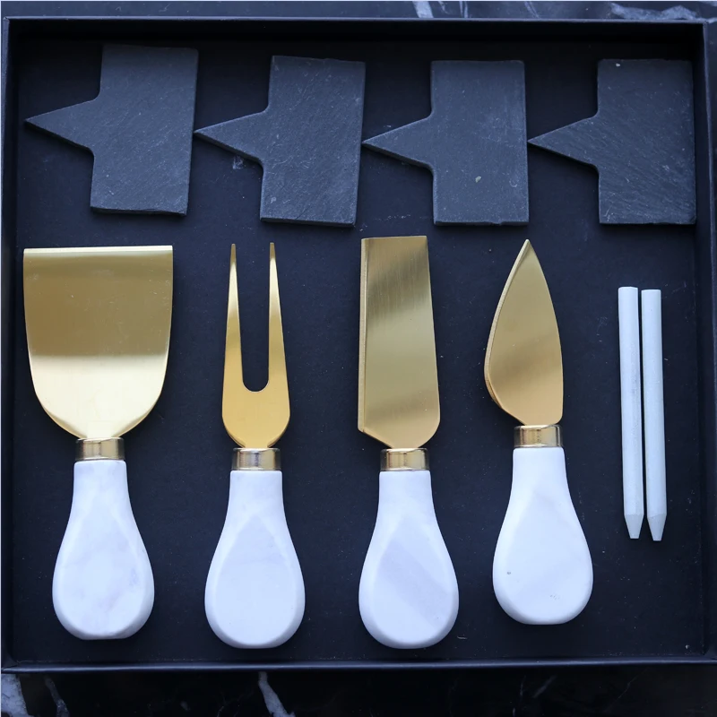 Quality Gold color 3pcs Gold  Knife Set Stainless Steel  Cheese Cake Cutter dessert cutlery