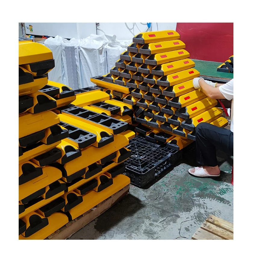 Colorful hard plastic ramp block Rubber Parking Block  Curb Car rubber wheel stopper,Wheel Stop