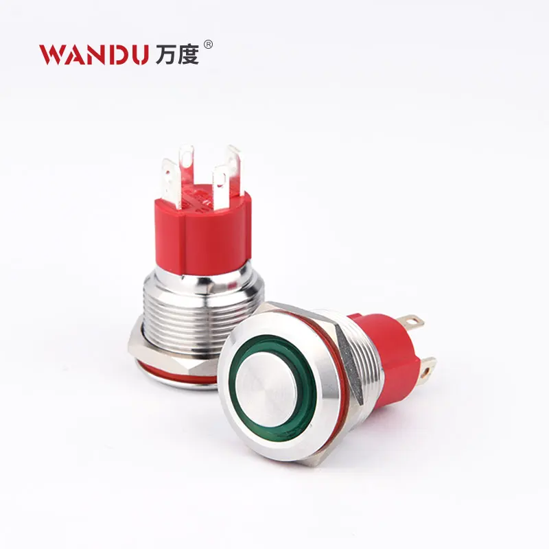 16mm High quality momentary latching Metal push button switch