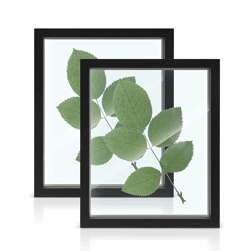 Wood Photo Frames Table Wall Decor Double Sided acrylic specimen photo frame plant herbarium dried pressed flowers for resin