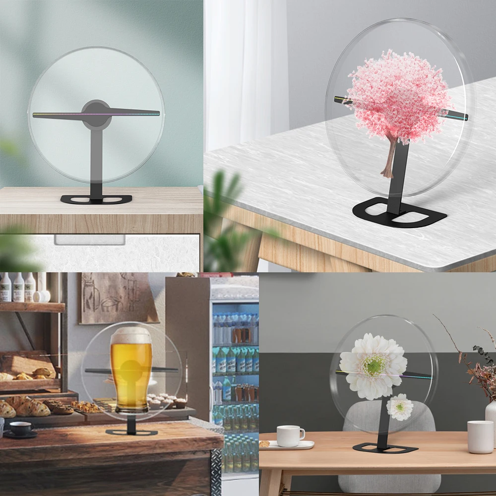 COEUS 32cm 224 LED Acrylic Protector High Resolution 3D Halogram Fan Projection Outdoor Festivals Creative Advertising