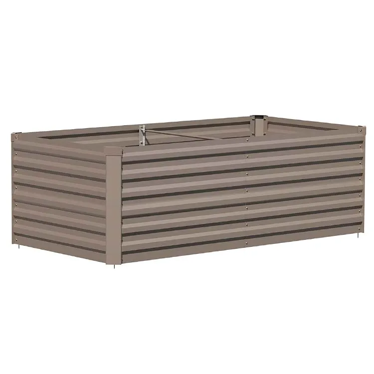 Outdoor Garden Bed Planter Boxes Galvanized Rustproof Bottomless Steel Planter Box Above Ground Modular Metal Flower 8x4x1ft