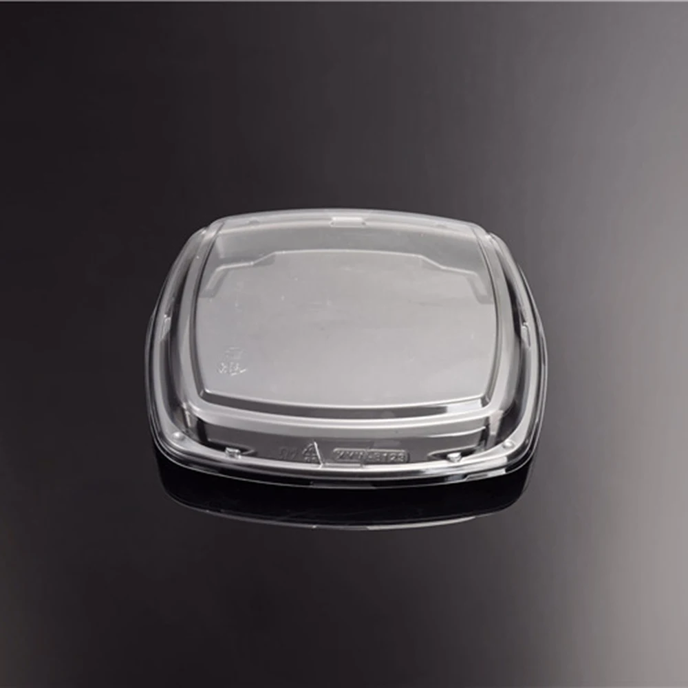 Hot Selling Disposable Plastic Food Container Black Sushi Packaging Trays Take Away Box With Lids