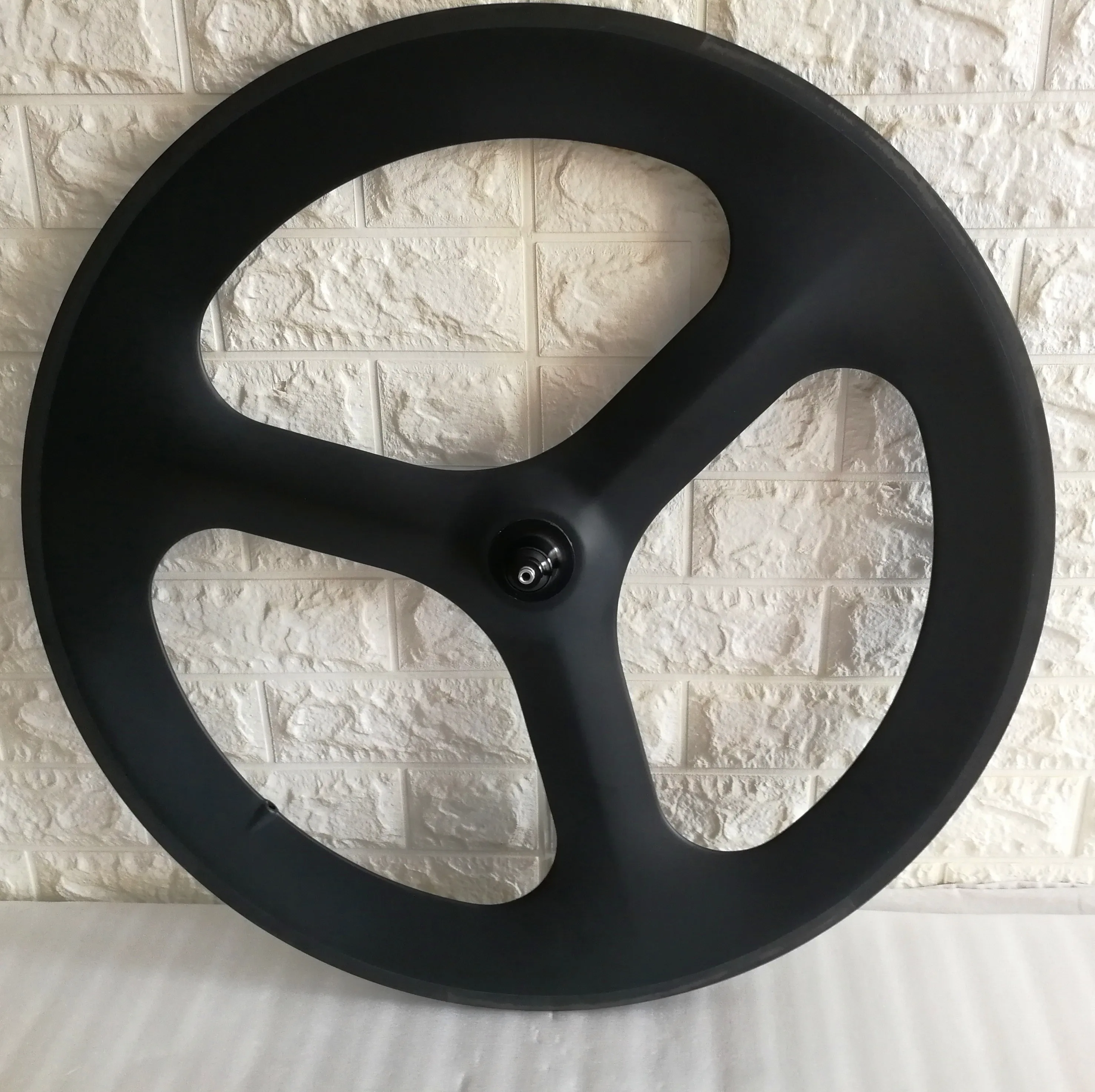 Factory wholesale Tri spoke Wheel 700c 3K/UD carbon fiber bicycle wheel 3 spoke clincher rims front wheels
