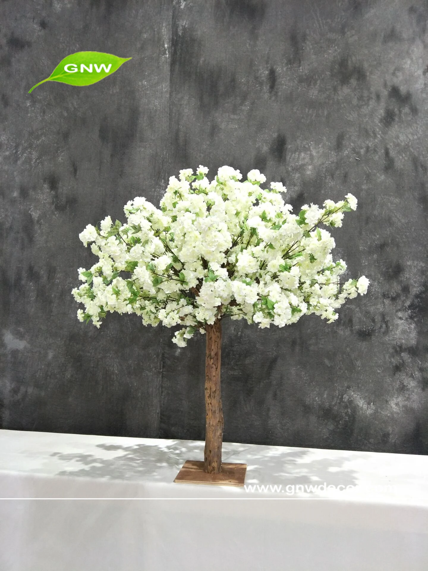 GNW wedding supplier artificial colorful with greenery cherry blossom tree for wedding table centerpiece
