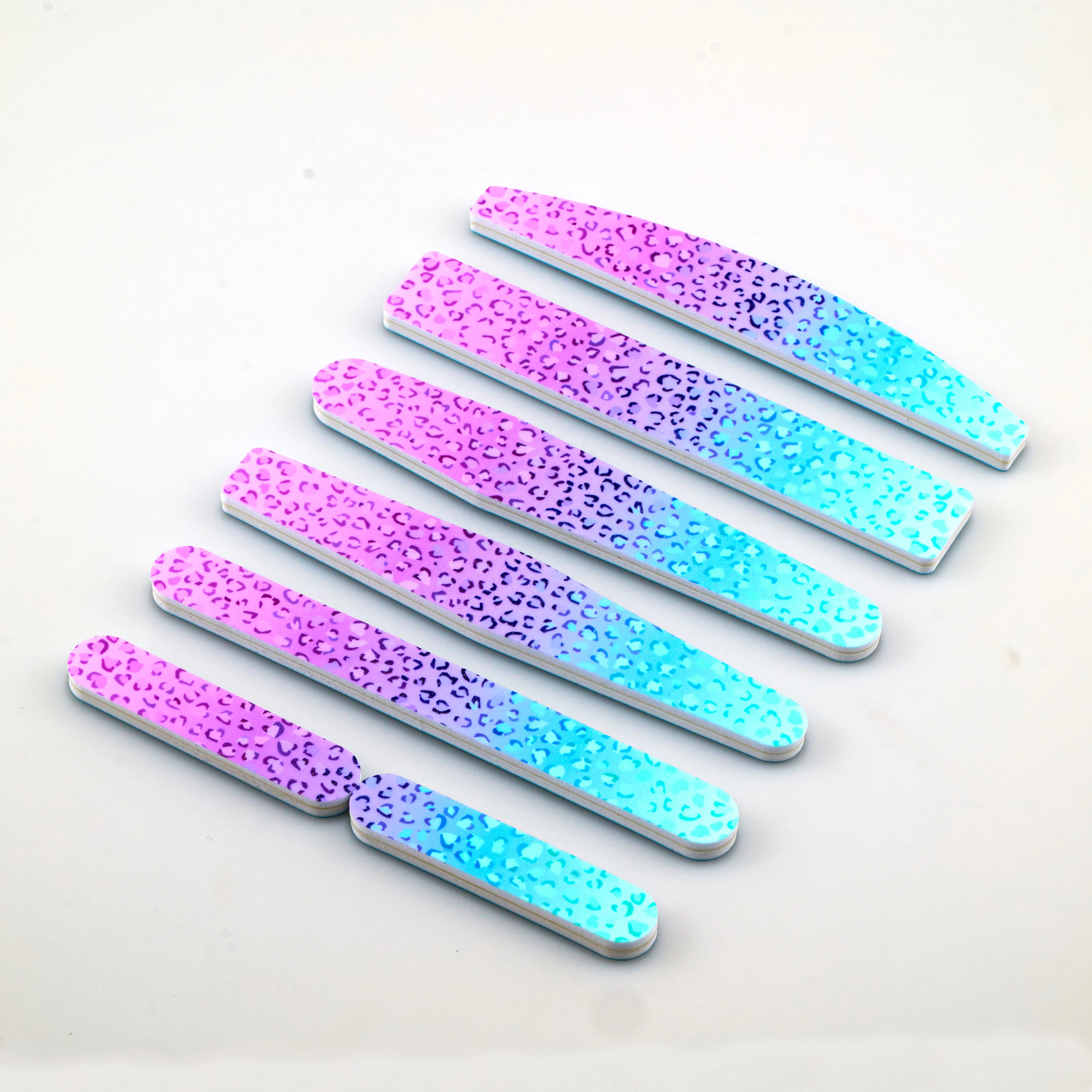 Professional Manicure Pedicure Art Tools Custom Logo Double-Sided Set 100 150 180 240 280 Grit Emery Board Polishing Nail File
