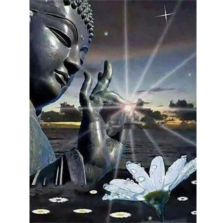 Buddhas Wall Art 5D Diamond Painting kit Cross Stitch Buddha Rhinestone Embroidery Painting by Number