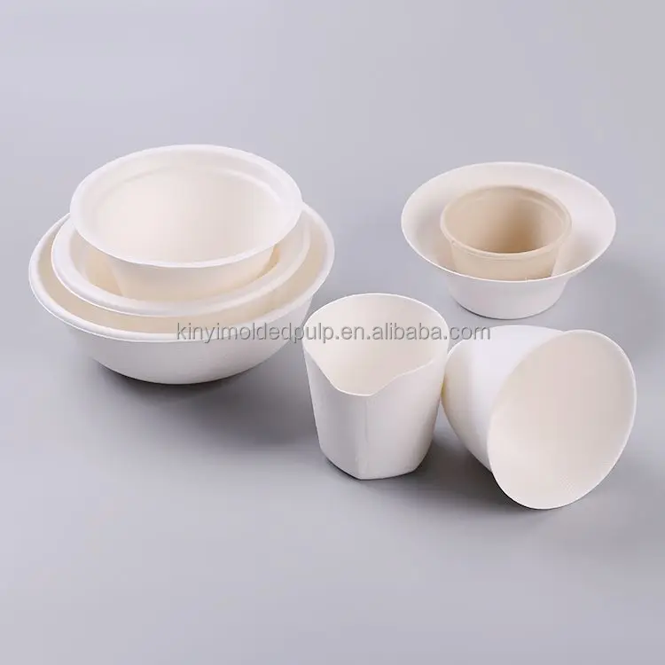 Customized eco-friendly biodegradable compostable Molded Bagasse Pulp Coffee Cup tray