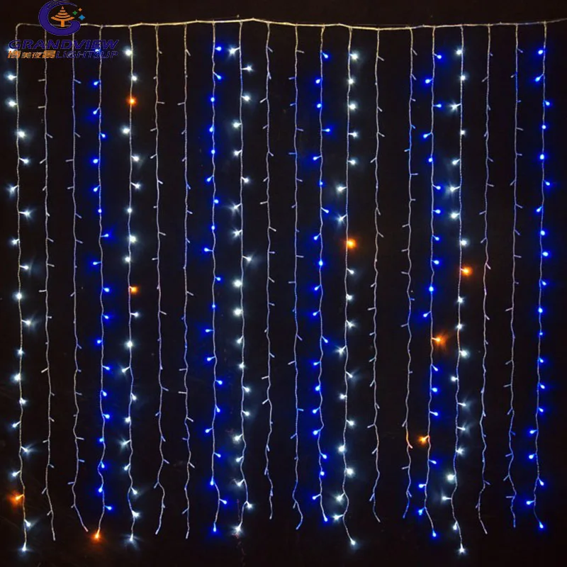 Рождественская гирлянда, 110 В, 220 В, светодиодная гирлянда-занавеска в виде сосулек, Сказочная гирлянда, украшение для сада, сцены, улицы