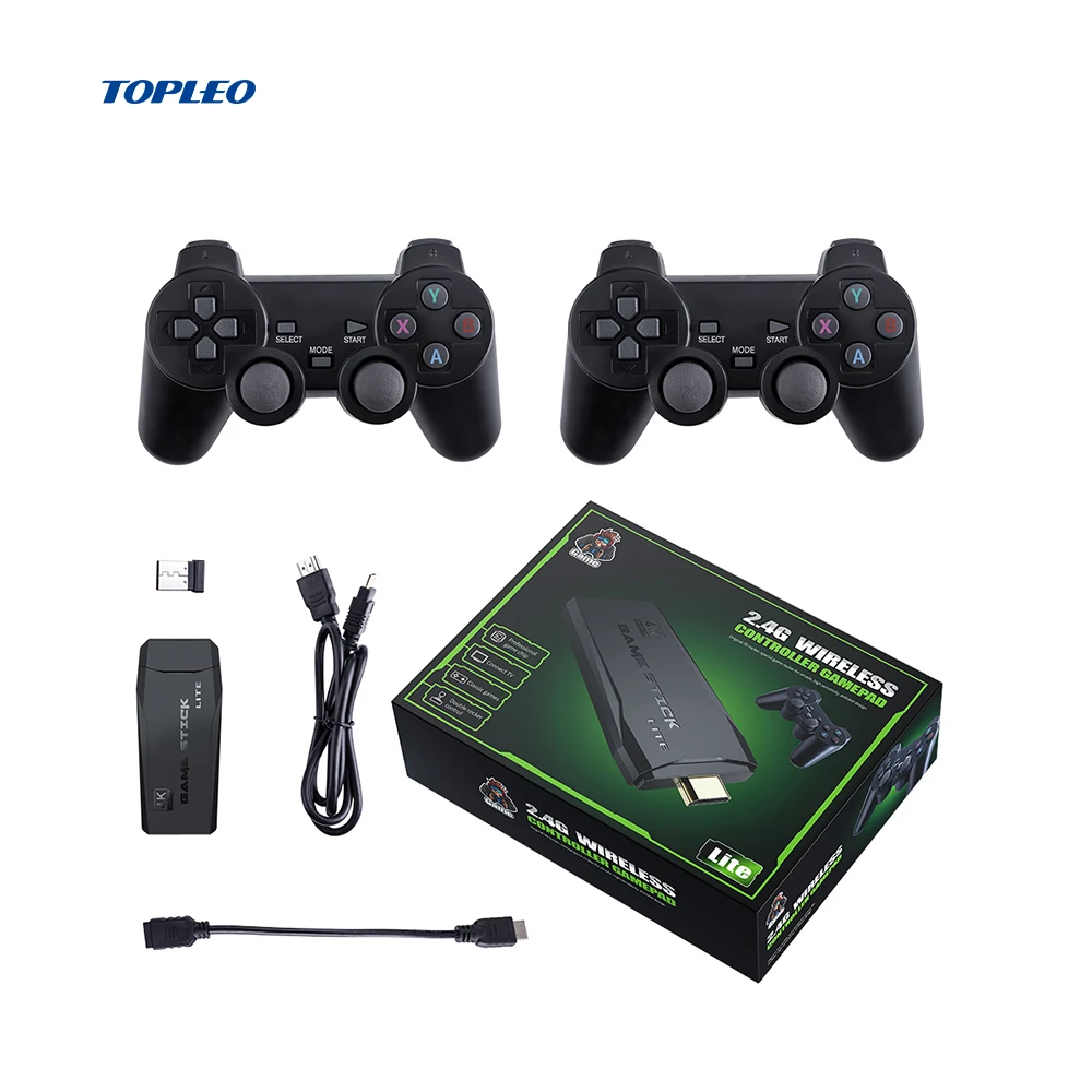 Topleo mini tv game console retro video classic game box power console 4k game stick