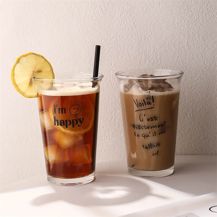 Harmony Wholesale High Quality Custom Logo Design Clear Personalized Custom Coffee Glass Mug Cool Cups