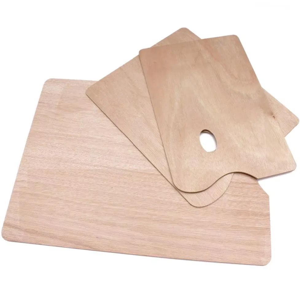 Good Quality Professional Paint Tray Palettes Square Wood Pallets For Gouache Painting Easy Clean