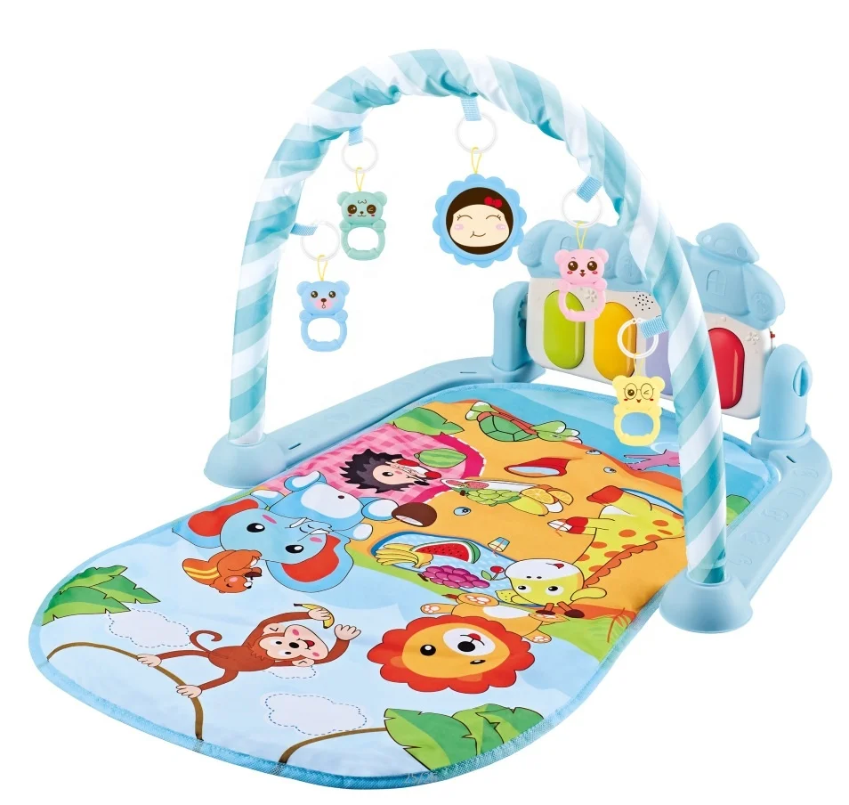 2021 new experience style baby fitness music game blanket toy piano stand baby pedal piano