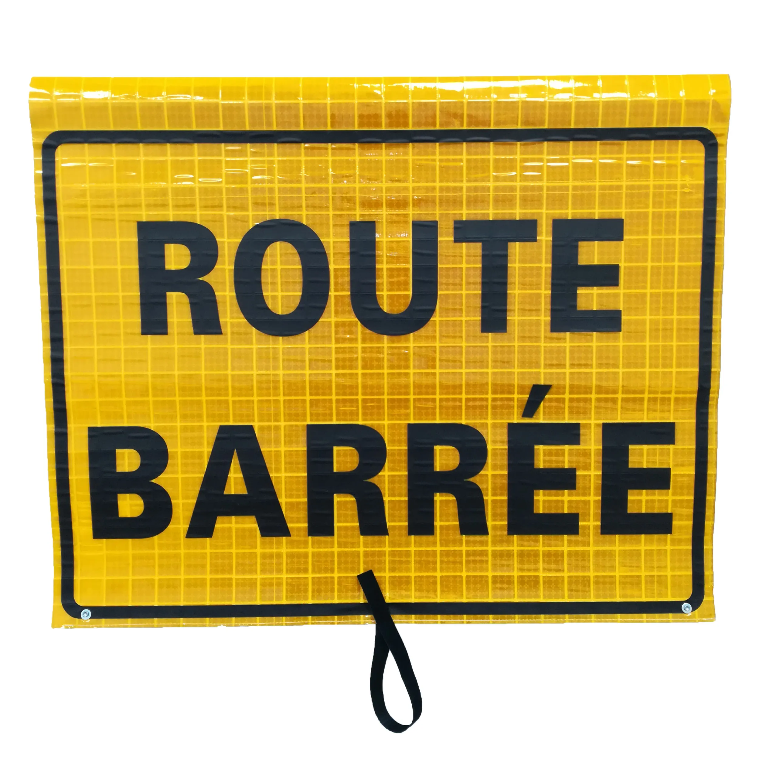 Reflective France Custom Printing Road Work Ahead Construction Road Closed Route Barree Reflective Roll Up Banner Signs