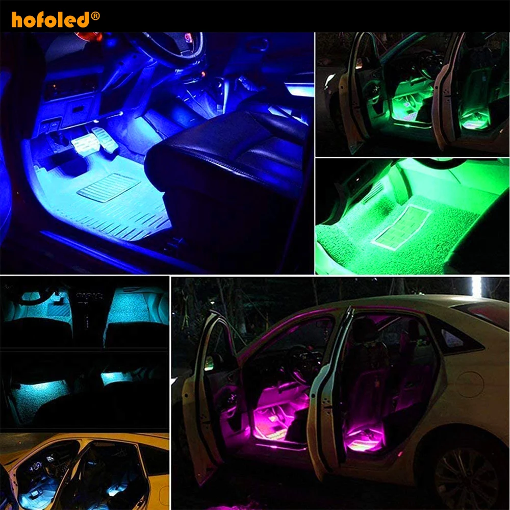 RGB Car LED Strip Lamp Waterproof App Remote Control Car Ambient Light
