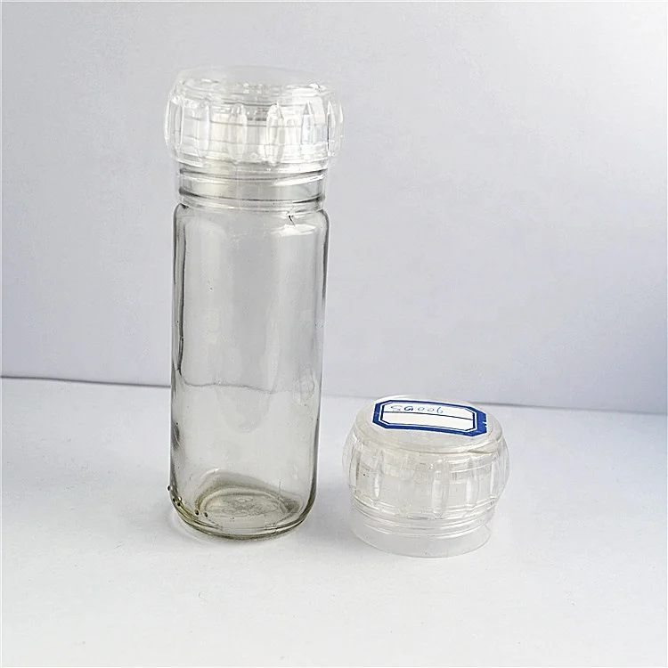 Salt Grinder Refillable Manual,Pepper Mill Salt Mill with Adjustable Coarseness with 100ml Glass Bottle