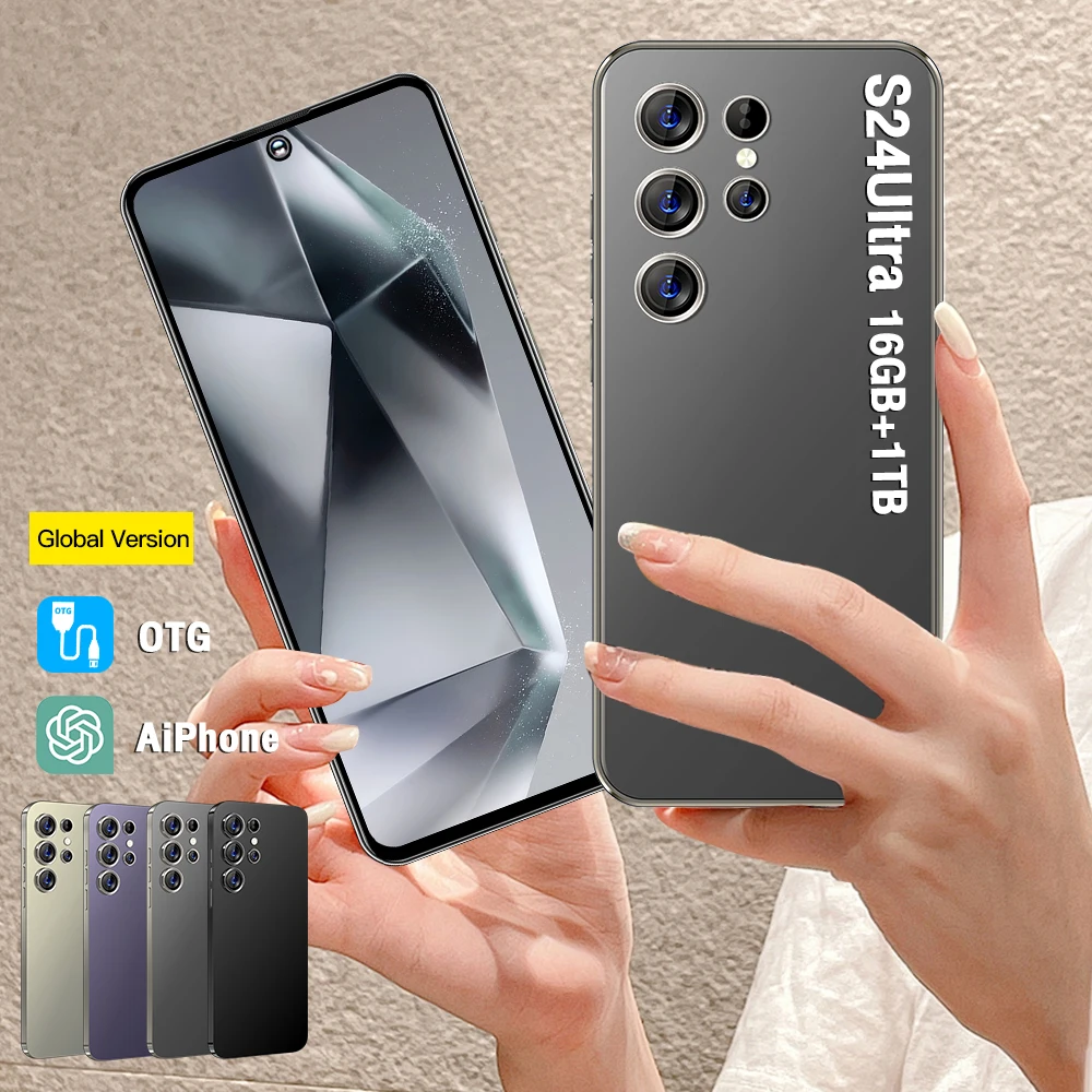 Лидер продаж разблокированные смартфоны ULTRA S24 16 ГБ + 1 ТБ 48 МП 72 Android 13 Dual Sim 5G английская Операционная камера CDMA мобильные телефоны