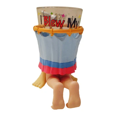 Personalized shot glass with 3D figure holder shotglass