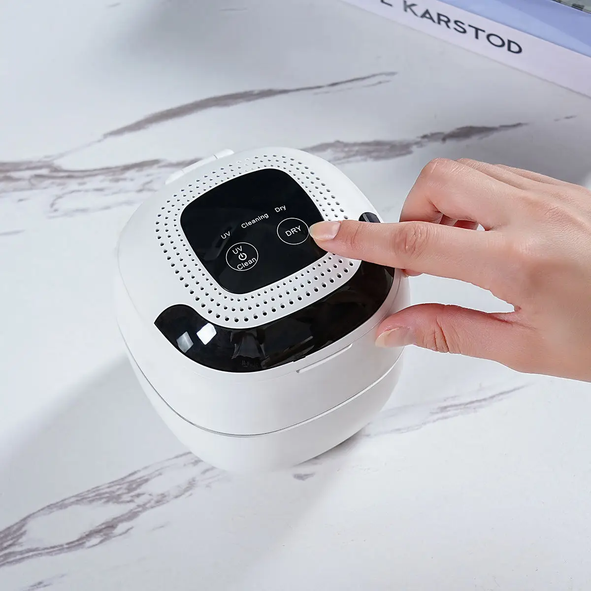 AMZ Customizable ODM OEM Mini Dental Sonic Machine Portable Denture Wash Machine Household Mouth Guard UV Ultrasonic Cleaner