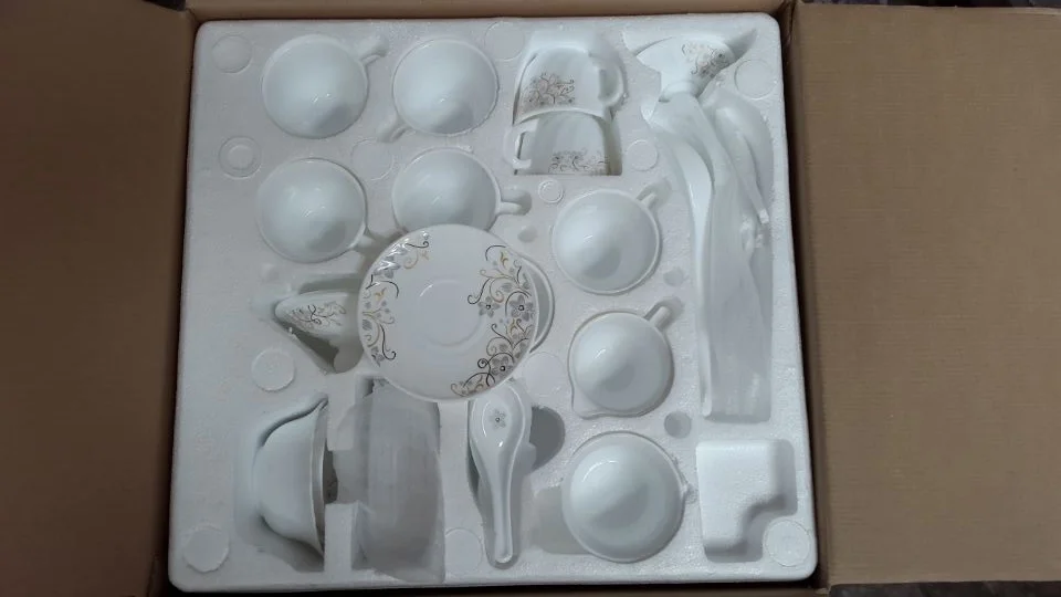 72pcs  opal glassware set customized size and pattern and bottom logo for home hotel and party