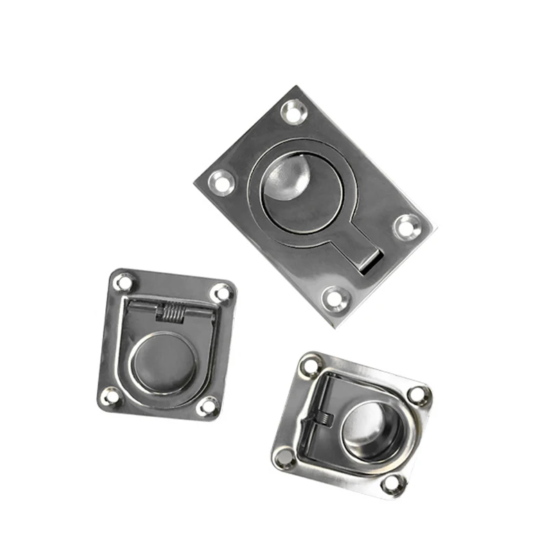 Marine Hardware Mirror Polished Stainless Steel Boat Pull Ring Turning Lock Lift Handle