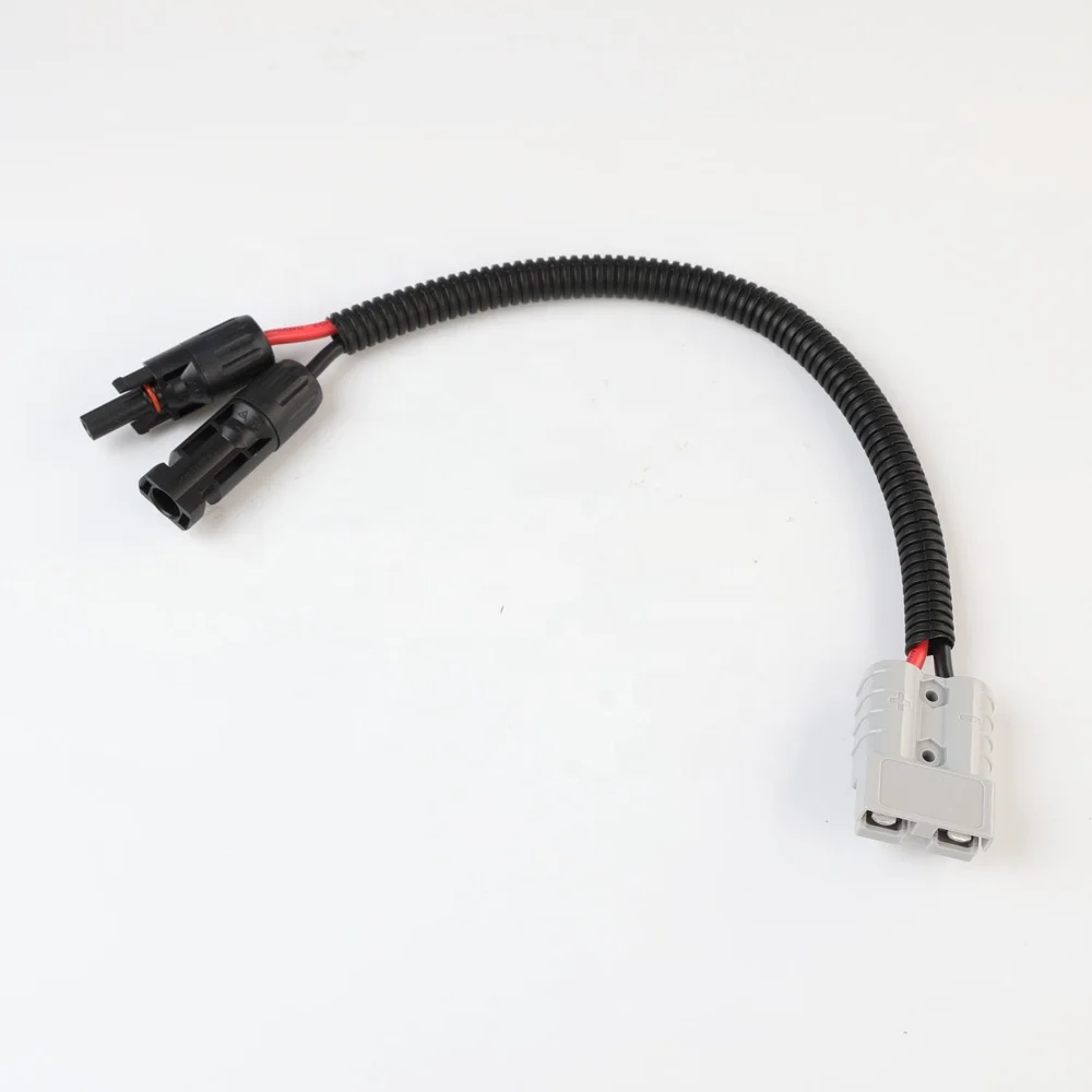 50A andersonplug with bellows to MC 4 line single-core red and black length 0.3m 10AWG copper wire