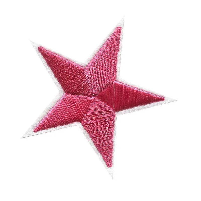 Hot Sale In Stock Felt Base Embroidery Patch Different Colors Iron On Star Patches For Clothing