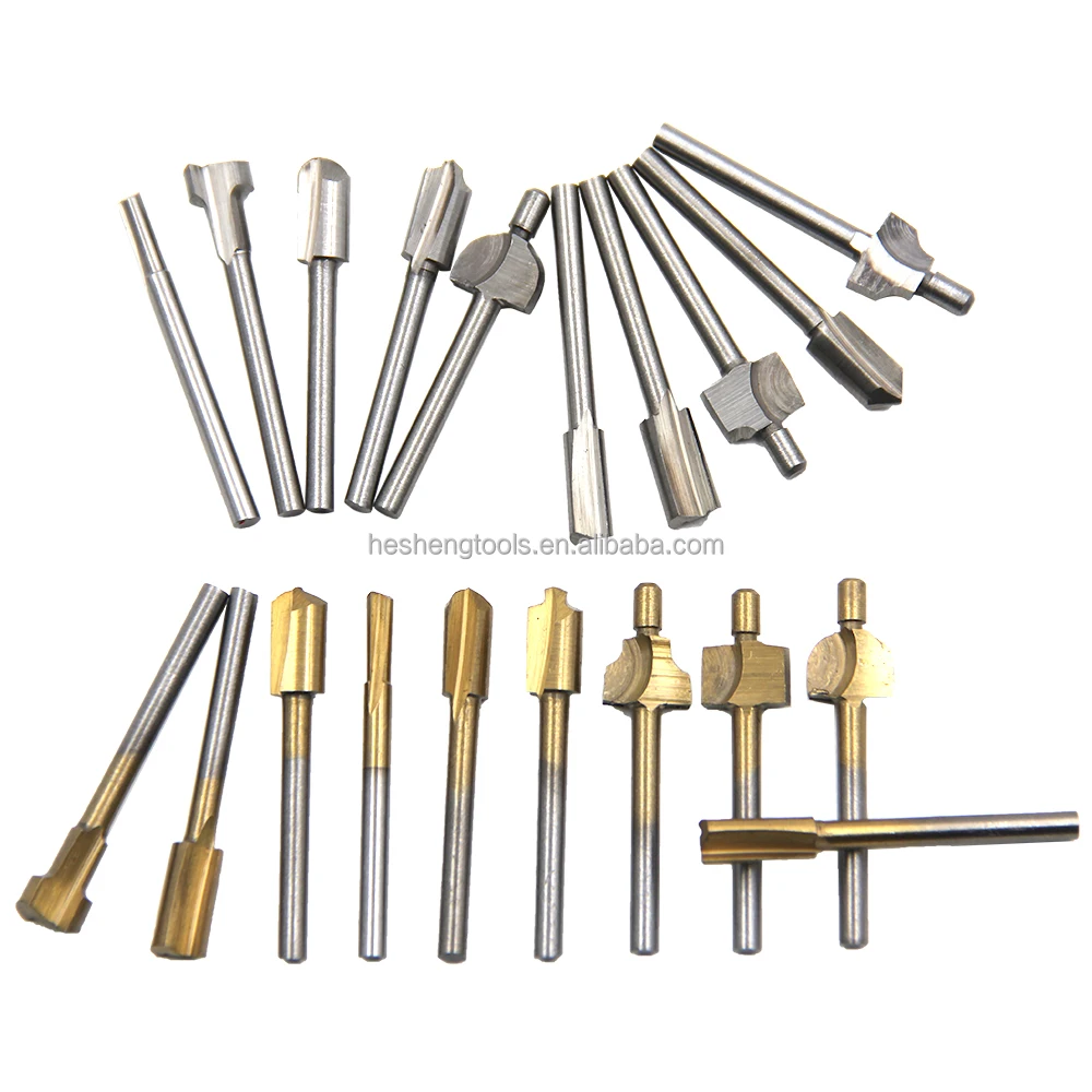 HSS 10pc 38mm Milling Cutter Router Bit Titanium-plated Plastic Boxed Gold Hhigh-speed Steel Woodworking Trimming Knife