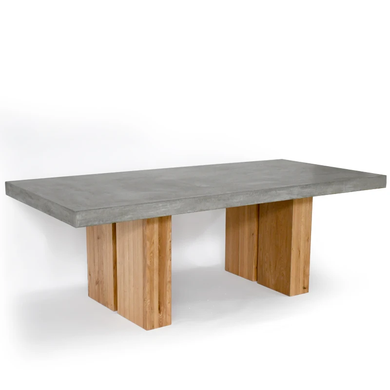 Luxury Hotel Nesting Rectangle Wooden Coffee Tables Top Tea Furniture Living Cement Concrete Modern Dining Table