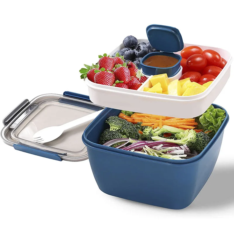 Bpa Free Kids Bento Lunch Box 5 Compartment Salad Adult Bento Box