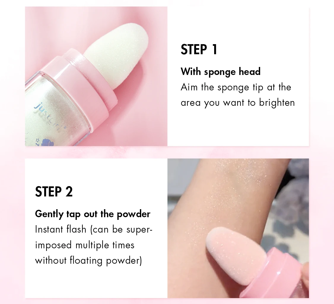 Wholesale Private Label 3 Colors Body Highlighter Glow Shimmer Glittering Loose Patting Powder Highlighter