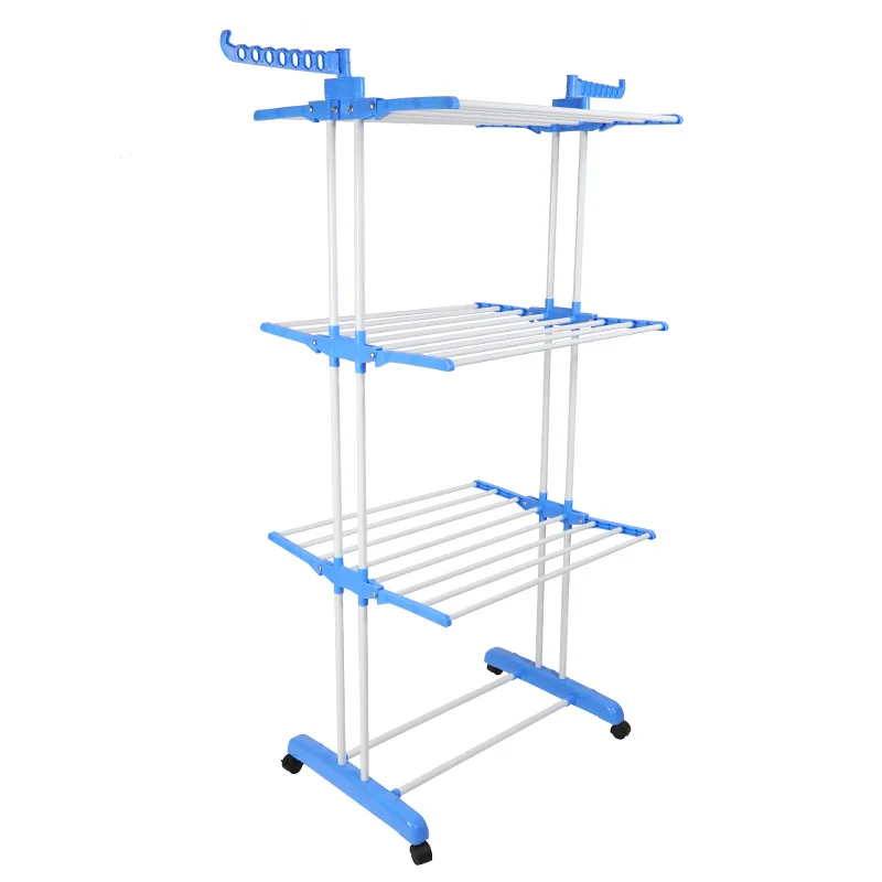 Многофункциональная трехуровневая вешалка для полотенец с полом сушилка складная сушки одежды в помещении