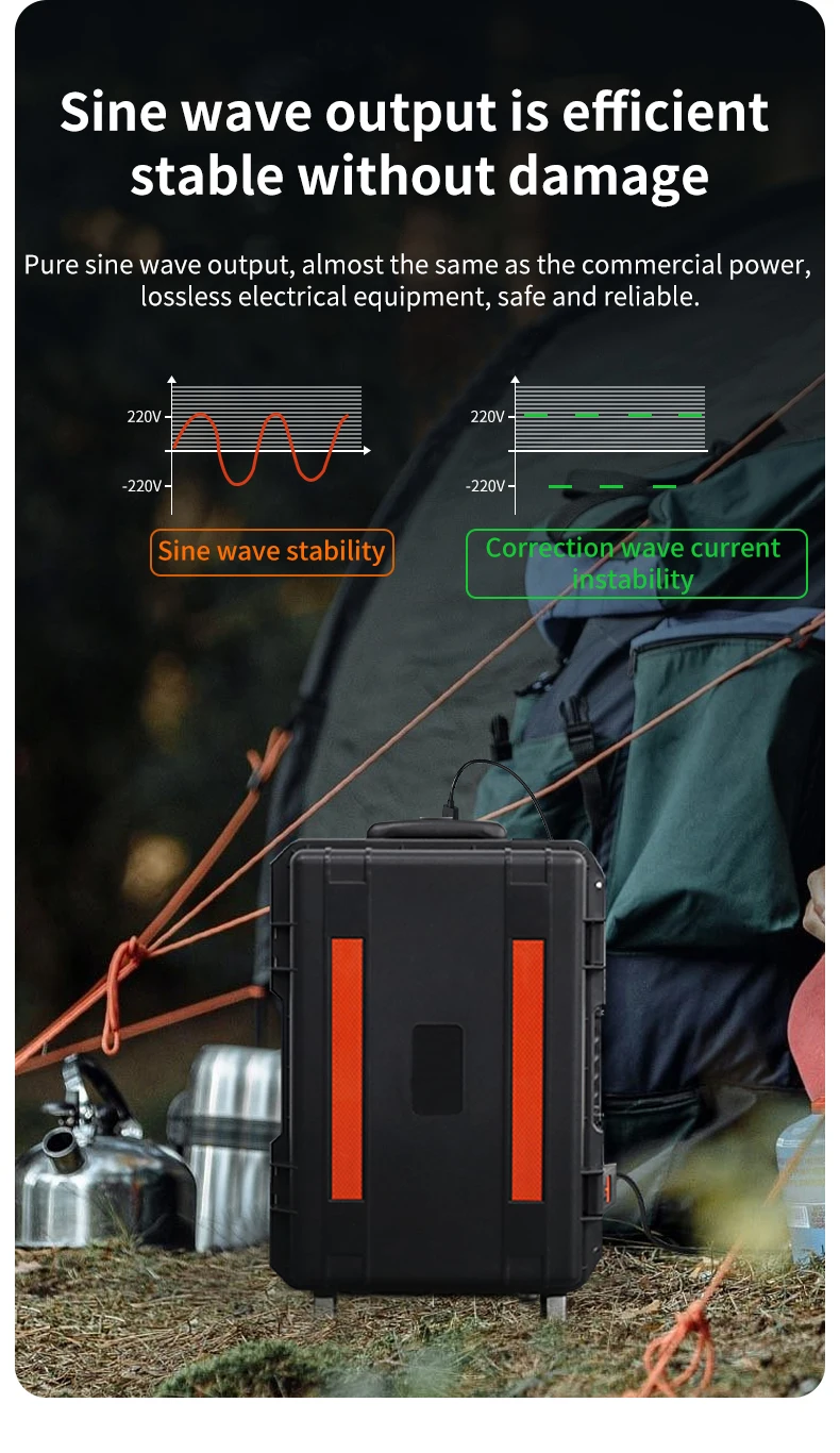 2000W Power supply outdoor portable power station for emergency power backup