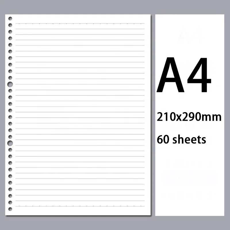 Loose-leaf Style Filler Paper Set Writing Materials A4 60 Sheets For Office and School Use Daily Planner 2022