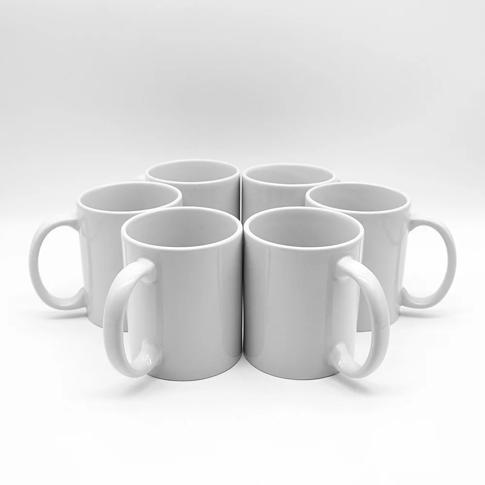 Porcelain Sublimation 11 oz White Ceramic Mug Blanks Coffee Classic Drinking Reusable Cups with Handles