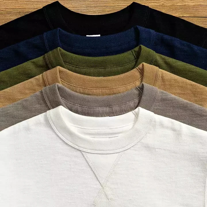 Customized Heavy Weight  High Quality Oversized Thick Men Short Sleeve Blank Chunky Heavy Cotton T Shirt