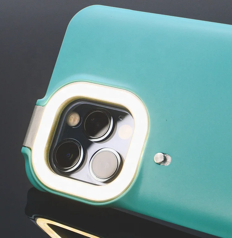 Hot Sale led selfie ring fill light cell phone case custom sublimation xr i11 12 13 pro max mobile phone case cover For iPhone