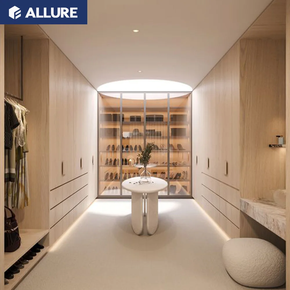 Allure Modern Style smart Bedroom Furniture combination floor to ceiling Closet Mirror Wardrobe