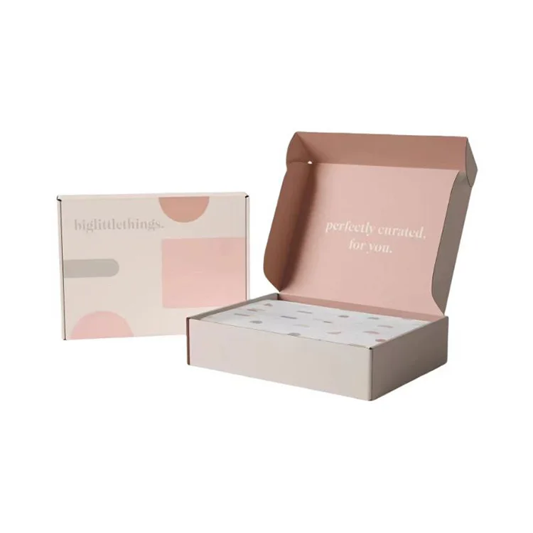 Eco Friendly Custom Printing Garments Corrugated Mailer Box Underwear Wig Dress Packaging Box