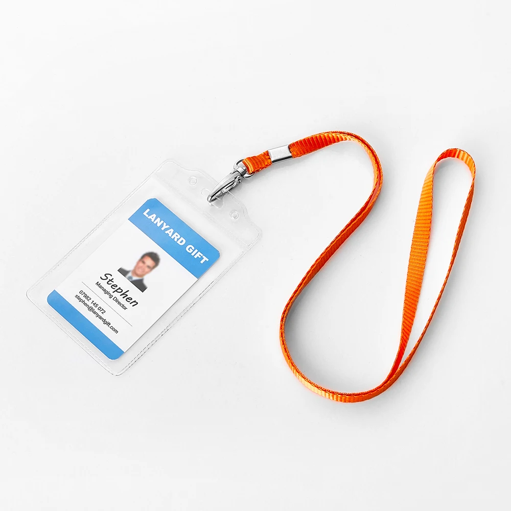 
Custom Lanyard Plastic ID Card Holder with polyester lanyard 