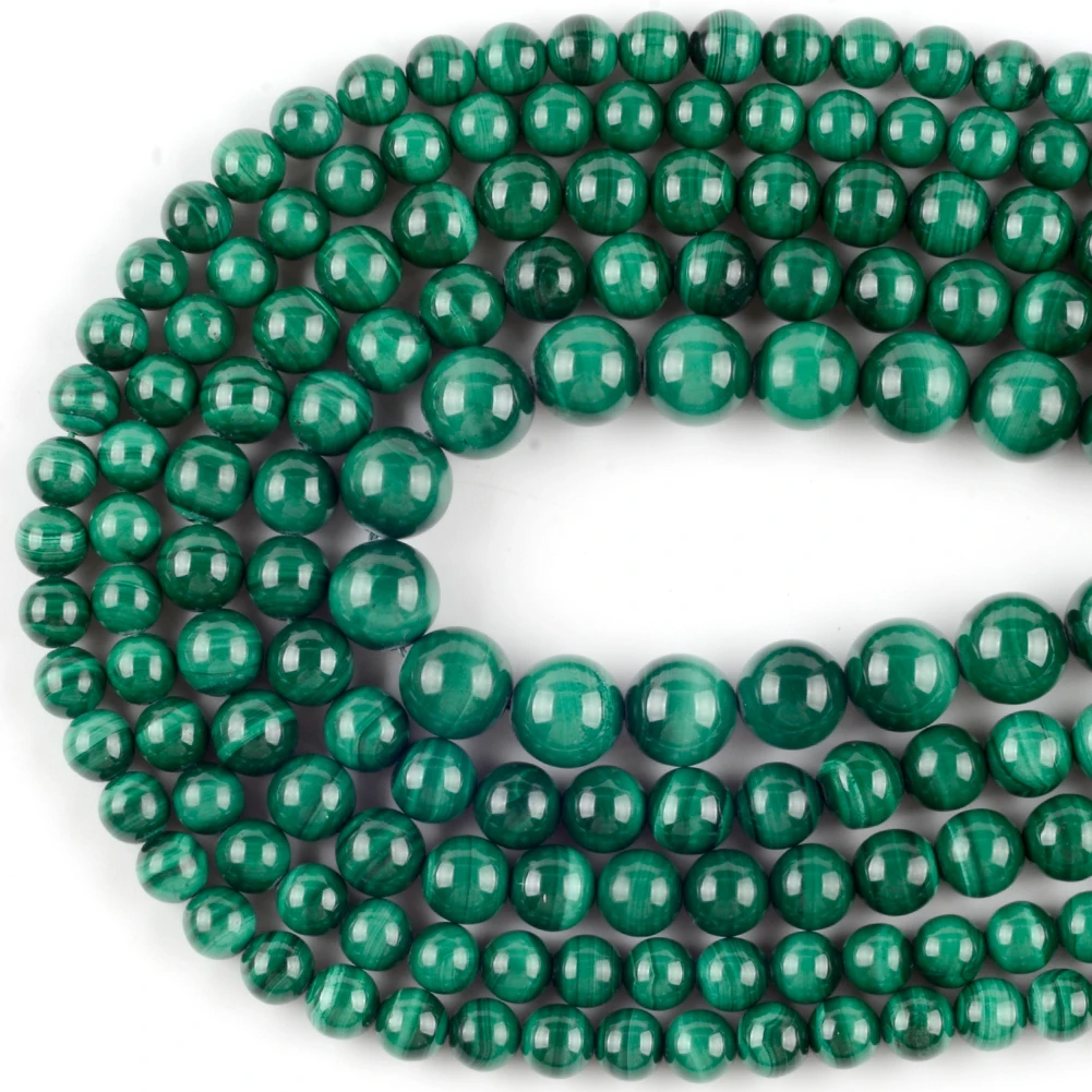 Factory Price Natural Malachite Stone Spacer Loose Round Bead For Jewelry Making 6-10 MM DIY Bracelets Accessories Wholesale