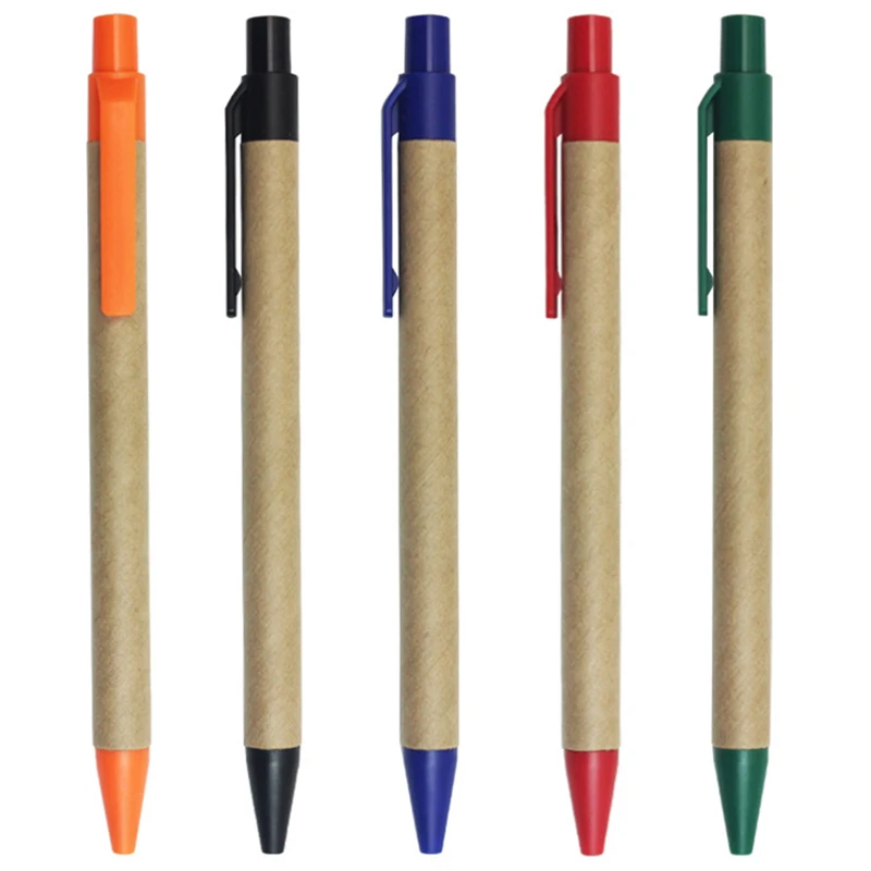 Wholesale Factory Bulk Promotional Gift Eco Paper Stylus Pen Wood Ball Pen With Custom Logo ECO Friendly Ballpoint Pens