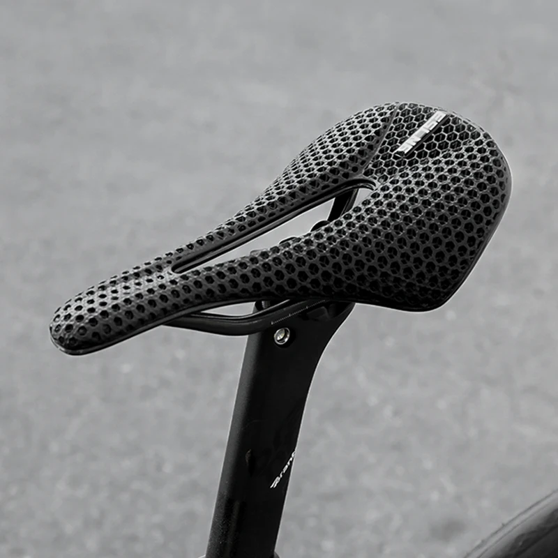 Wholesale Lightweight 3D Printed Carbon Saddle Ultralight Breathable Honeycomb Bicycle Saddle with Carbon Rail