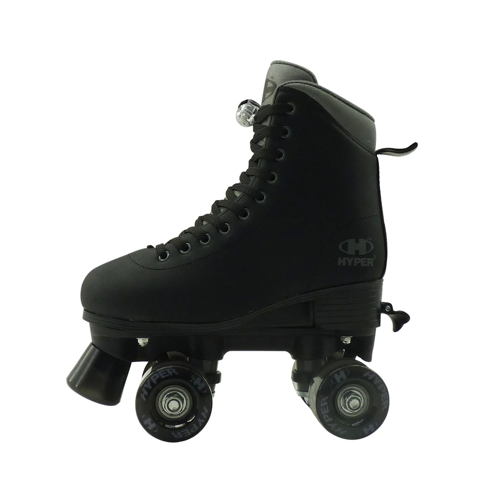 Women Roller Skates Black Space Frosted Leather Double Row Skates Unisex Retro Quad Skates for Outdoor & Indoor