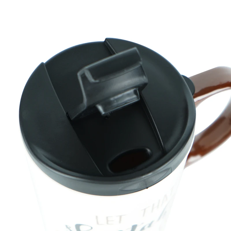 17oz Mushroom Tall Ceramic Travel Mug with Sealed Lid and Handle