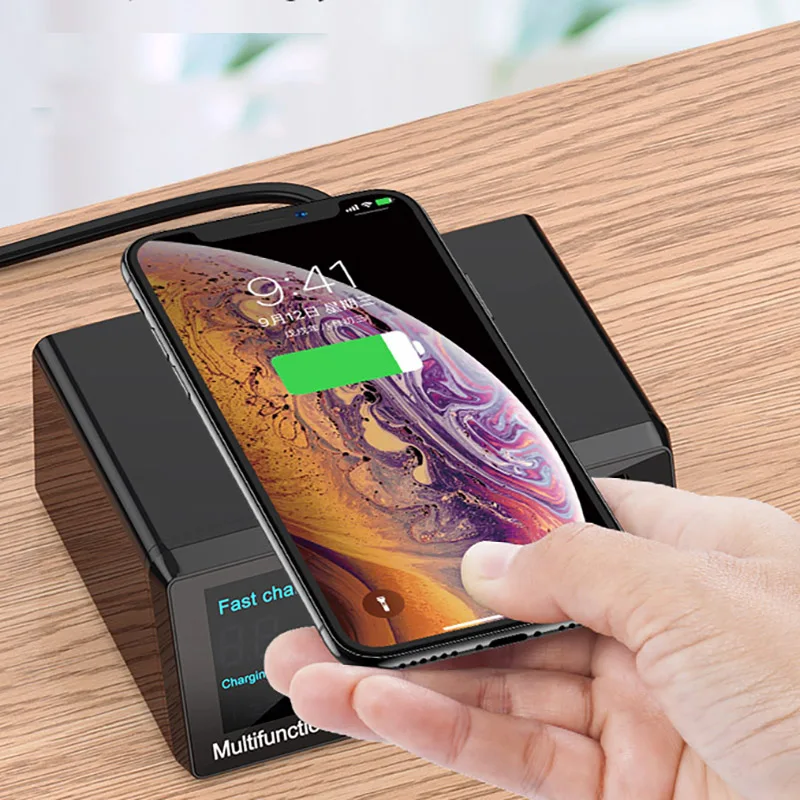  100W 8 портов USB Быстрое беспроводное зарядное устройство для IPhone 11 Pro Max QC 3 0 Быстрая зарядка с функцией PD EU/US/UK /AU