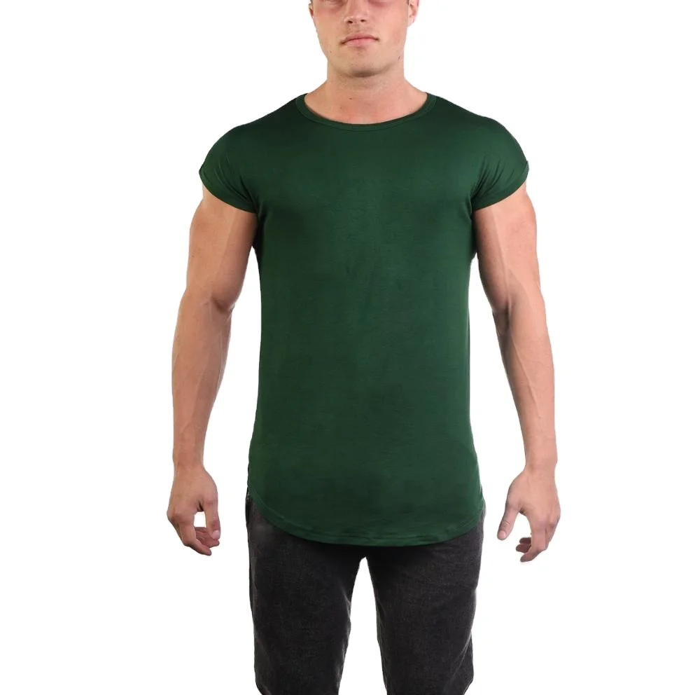 Wholesale Regular Fit Custom Sport Wear Mens blank t-shirt with custom logo capped sleeve t shirt