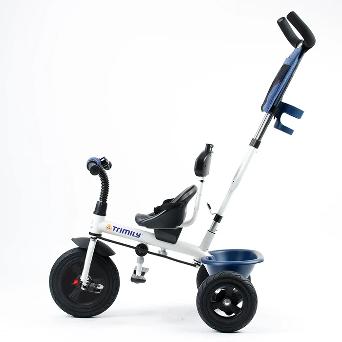 T307 Four Wheel Child Tricycle Push Bar Canopy - Adjustable Parent Push Handle - Toddler Ride-On Toy Car Child Tricycle